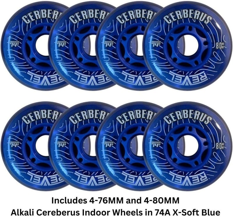 Alkali Hilo 4-76MM/4-80MM Indoor Inline Roller Hockey Wheels 8 Pack - 74A X-Soft 76A Soft - Image 2